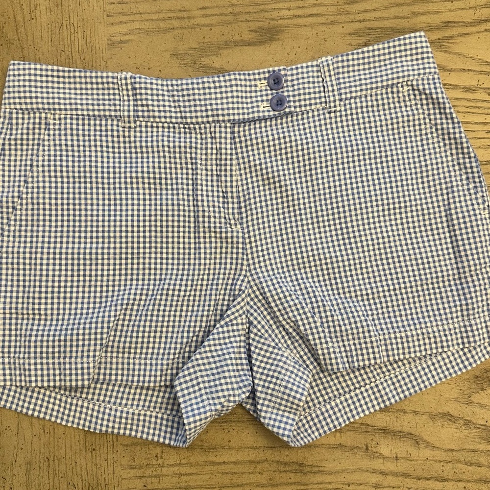 Blue plaid size 6 preppy shorts. Like new